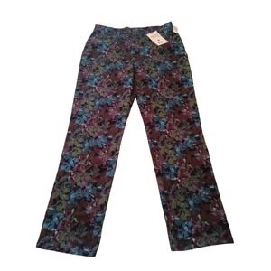 Gloria Vanderbilt Amanda Slimming Jeans Womens 10S Floral Leaf Print